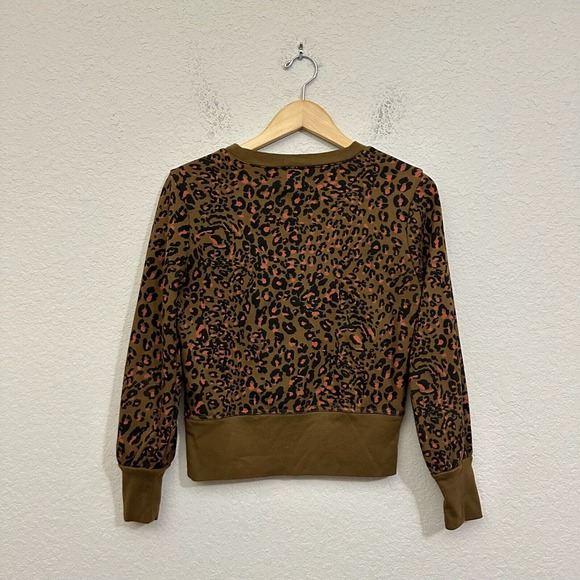 MADEWELL Banded Sweatshirt in Multicolor Jungle Cat Print Leopard - Picture 6 of 12